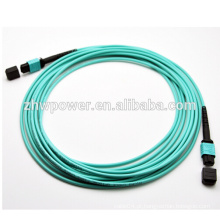Preço de fábrica 4 8 12 24core MPO / MTP OM3 cabo de correção de fibra óptica 10G / jumper, cabo de fibra óptica de vidro